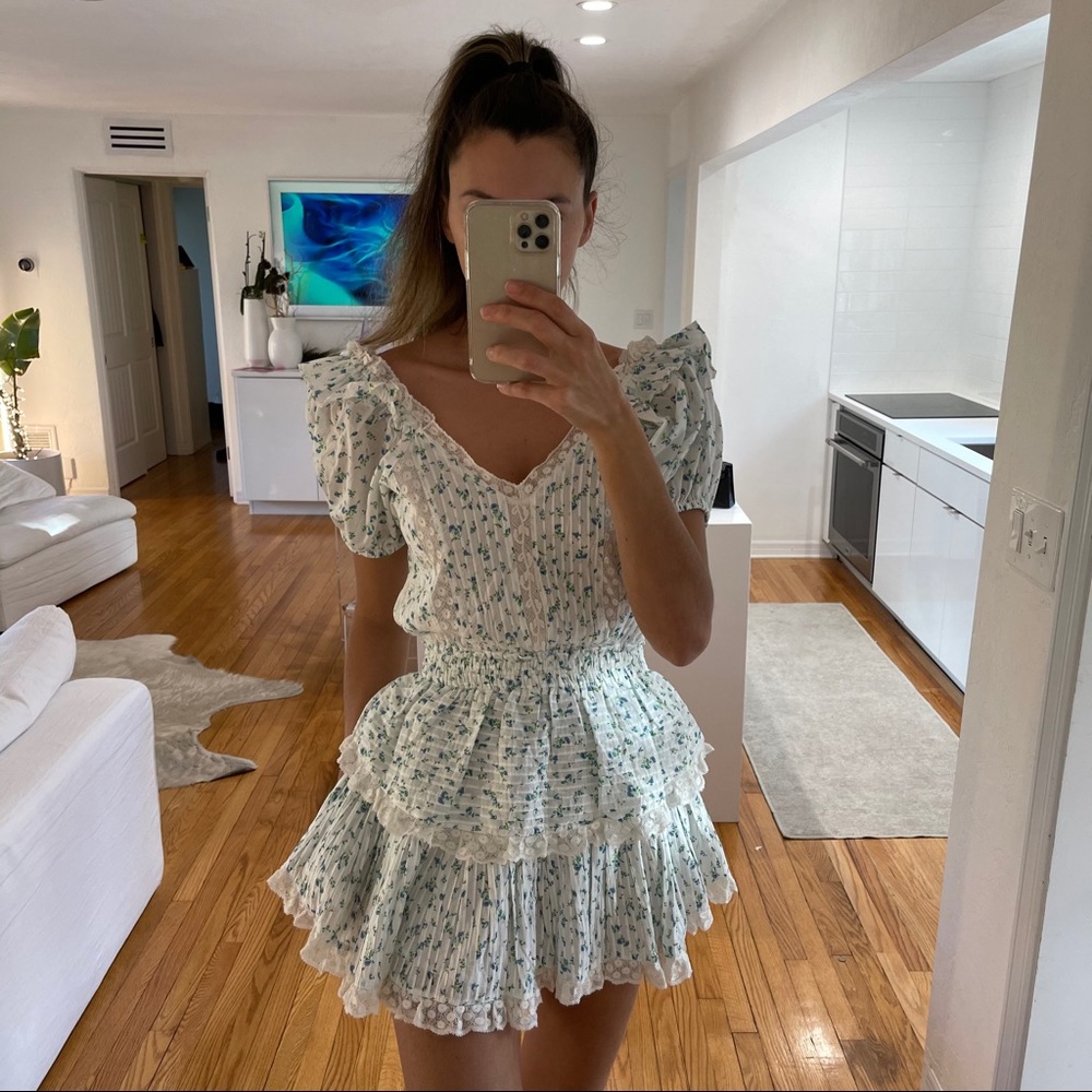 SOLD🚫LoveShackFancy “Carlo” Dress in Bonnet Blue - Picture 2 of 14